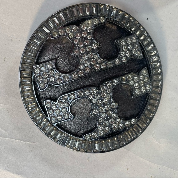 Tory Burch Replacement logo Rhinestone Medallions from Ballet Flats Curved ~ 2" - Picture 6 of 12